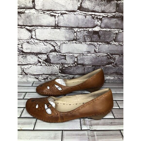 Pikolinos Brown Leather Cut Out Floral Pump Heel Shoes Women’s Sz 41EU/10.5M US - Picture 7 of 16